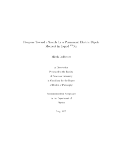 Progress Toward a Search for a Permanent Electric Dipole Moment