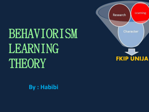 behaviorism learning theory