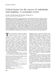 Critical factors for the success of orthodontic mini