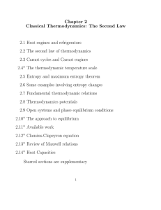 Chapter 2 Classical Thermodynamics: The Second Law 2.1 Heat