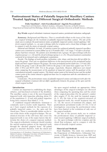 Posttreatment status of Palatally Impacted Maxillary Canines treated