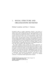 1. social structure and organizations revisited