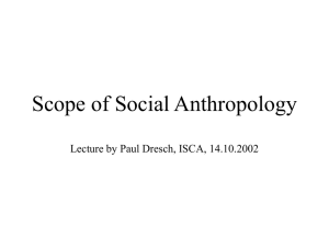 Scope of Social Anthropology - General Guide To Personal and