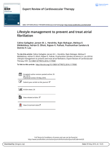 Lifestyle management to prevent and treat atrial fibrillation