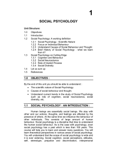Social Psychology - University of Mumbai