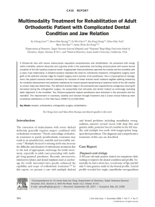 Multimodality Treatment for Rehabilitation of Adult Orthodontic