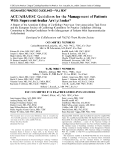 ACC/AHA/ESC Guidelines for the Management of Patients