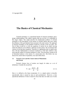 Chapter 3: The Basics of Classical Mechanics