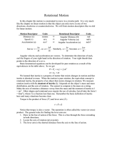 Rotational Motion - SFA Physics and Astronomy