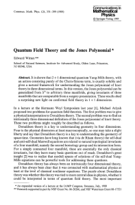 Quantum field theory and the Jones polynomial