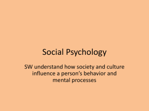 Chapter 18 Social Psychology