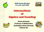 NCTM Annual Meeting St. Louis, April 2006 Intersections of Algebra