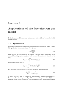 Lecture 2 Applications of the free electron gas model