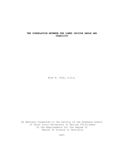 THE CORRELATION BETWEEN THE LOWER INCISOR ANGLE