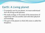 Earth: A Living planet - Saint Joseph High School