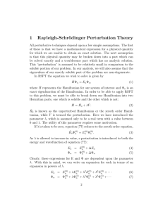 1 Rayleigh-Schrödinger Perturbation Theory