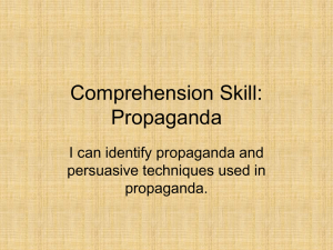 Comprehension Skill: Propaganda