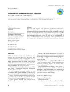 Osteoporosis and Orthodontics: A Review