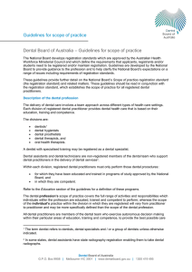 Scope of practice registration standard