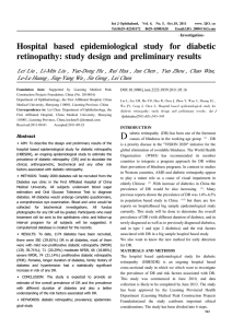 Hospital based epidemiological study for diabetic retinopathy: study