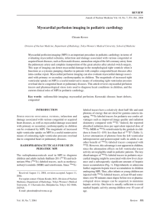 Myocardial perfusion imaging in pediatric cardiology