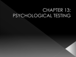 chapter 13: psychological testing