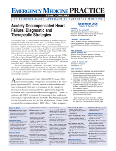 Acutely Decompensated Heart Failure: Diagnostic and Therapeutic