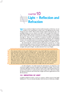 Light – Reflection and Refraction