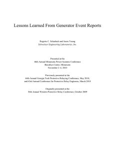 Lessons Learned From Generator Event Reports