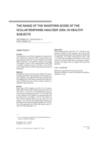 the range of the waveform score of the ocular response analyzer