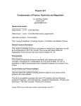 Physics 231 Fundamentals of Physics: Electricity and Magnetism