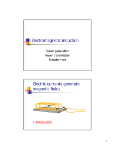 Electromagnetic induction Electric currents generate magnetic fields
