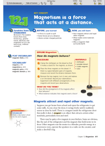 Magnetism is a force that acts at a distance.