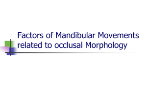 Factors of Mandibular Movements related to occlusal Morphology