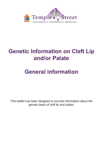 Genetic Information on Cleft Lip and/or Palate General information