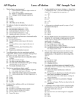 AP Physics Laws of Motion MC Sample Test