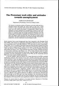 The Protestant work ethic and attitudes towards
