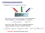 2.4 Density operator/matrix