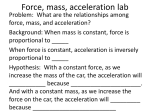Force, mass, acceleration lab