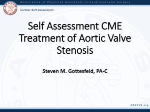 Self Assessment CME Treatment of Aortic Valve Stenosis