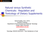 Regulation and Toxicology of Dietary Supplements