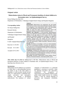 2. Malocclusion status in Mixed and Permanent dentition of school