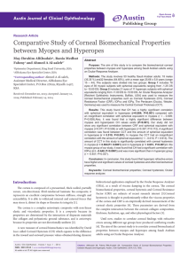 Comparative Study of Corneal Biomechanical Properties between