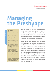 Managing the presbyope - Johnson and Johnson Vision Care