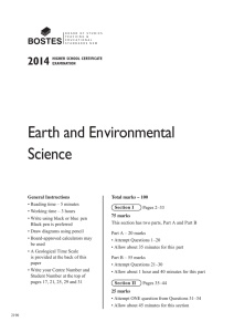 2014 HSC Earth and Environmental Science