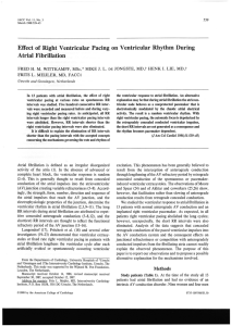 Effect of Right Ventricular Pacing on Ventricular Rhythm During