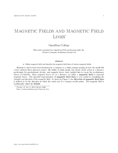 Magnetic Fields and Magnetic Field Lines
