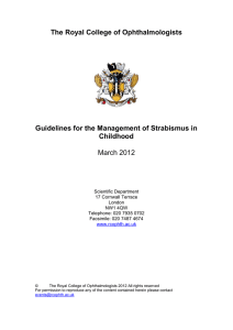Guidelines for Management of Strabismus in Childhood 2012