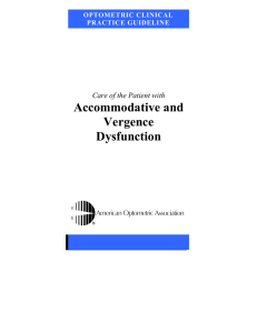 Accommodative and Vergence Dysfunction