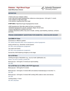 Diabetes - High Blood Sugar